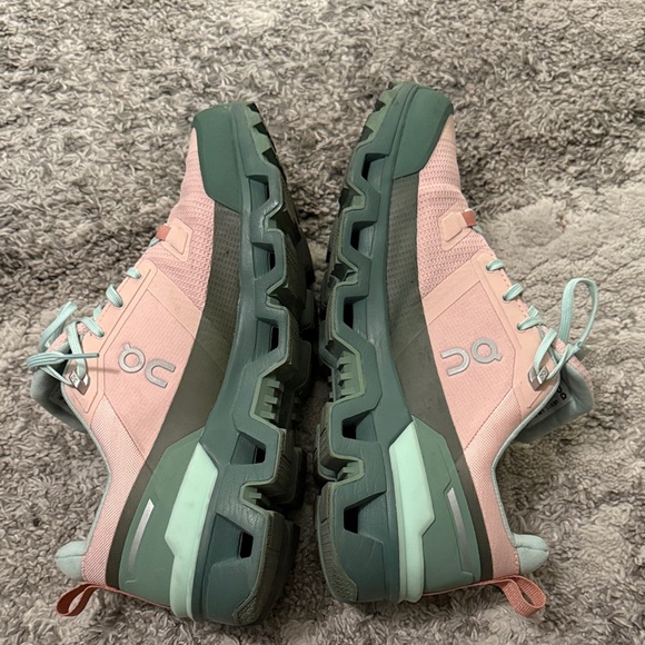 On Running Women's Pink and Green Sneakers - Picture 4 of 6